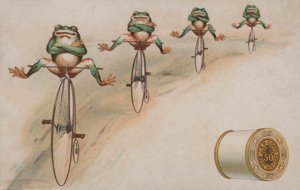 Kikkers die trucs uitvoeren op hoge bi